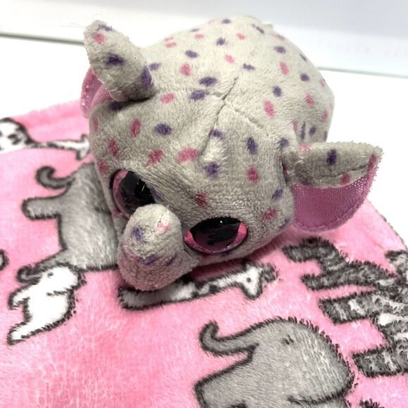 TEENY TY’s TRUNKS Gray Spotted Elephant Security Blanket Lovey - Picture 3 of 7